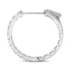 .50CT DIAMOND 14KT WHITE GOLD CLASSIC 3D INSIDE OUT HOOP HANGING EARRINGS