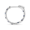 .64CT DIAMOND & AAA SAPPHIRE 14KT WHITE GOLD 3D INSIDE OUT HOOP HANGING EARRINGS