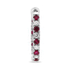 ESTATE .64CT DIAMOND & AAA RUBY 14KT WHITE GOLD INSIDE OUT HOOP HANGING EARRINGS