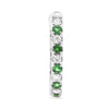 .61CT DIAMOND & AAA TSAVORITE 14KT WHITE GOLD INSIDE OUT HOOP HANGING EARRINGS