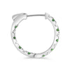 .61CT DIAMOND & AAA TSAVORITE 14KT WHITE GOLD INSIDE OUT HOOP HANGING EARRINGS