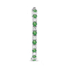 1.09CT DIAMOND & AAA TSAVORITE 14KT WHITE GOLD INSIDE OUT HOOP HANGING EARRINGS