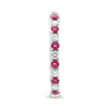 1.73CT DIAMOND & AAA RUBY 14KT WHITE GOLD 3D INSIDE OUT HOOP HANGING EARRINGS