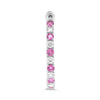 1.66CT DIAMOND AAA PINK SAPPHIRE 14K WHITE GOLD INSIDE OUT HOOP HANGING EARRINGS
