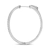 ESTATE .25CT DIAMOND 14KT WHITE GOLD 3D CLASSIC INSIDE OUT HOOP HANGING EARRINGS