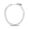 ESTATE 1.5CT DIAMOND 14KT WHITE GOLD 3D CLASSIC INSIDE OUT HOOP HANGING EARRINGS