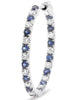 1.17CT DIAMOND & AAA SAPPHIRE 14KT WHITE GOLD INSIDE OUT HOOP HANGING EARRINGS