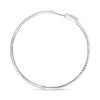 LARGE 1.0CT DIAMOND 14KT WHITE GOLD 3D CLASSIC INSIDE OUT HOOP HANGING EARRINGS