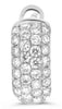 WIDE 1.26CT DIAMOND 14KT WHITE GOLD 3D MULTI ROW PAVE CLIP ON HANGING EARRINGS