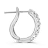 WIDE 1.26CT DIAMOND 14KT WHITE GOLD 3D MULTI ROW PAVE CLIP ON HANGING EARRINGS