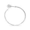 ESTATE .35CT DIAMOND 14KT WHITE GOLD 3D CLASSIC INSIDE OUT HOOP HANGING EARRINGS