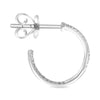 ESTATE .10CT DIAMOND 14KT WHITE GOLD 3D CLASSIC INSIDE OUT HOOP HANGING EARRINGS