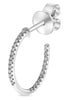 ESTATE .10CT DIAMOND 14KT WHITE GOLD 3D CLASSIC INSIDE OUT HOOP HANGING EARRINGS