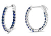 1.25CT AAA SAPPHIRE 14KT WHITE GOLD 3D INSIDE OUT LUCIDA HOOP HANGING EARRINGS