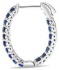 1.25CT AAA SAPPHIRE 14KT WHITE GOLD 3D INSIDE OUT LUCIDA HOOP HANGING EARRINGS