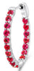 ESTATE 1.25CT AAA RUBY 14KT WHITE GOLD INSIDE OUT LUCIDA HOOP HANGING EARRINGS
