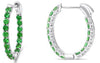 1.25CT AAA TSAVORITE 14KT WHITE GOLD 3D INSIDE OUT LUCIDA HOOP HANGING EARRINGS