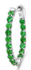 1.25CT AAA TSAVORITE 14KT WHITE GOLD 3D INSIDE OUT LUCIDA HOOP HANGING EARRINGS