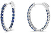 2.80CT AAA SAPPHIRE 14KT WHITE GOLD 3D INSIDE OUT LUCIDA HOOP HANGING EARRINGS