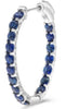 2.80CT AAA SAPPHIRE 14KT WHITE GOLD 3D INSIDE OUT LUCIDA HOOP HANGING EARRINGS