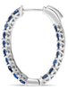 2.80CT AAA SAPPHIRE 14KT WHITE GOLD 3D INSIDE OUT LUCIDA HOOP HANGING EARRINGS