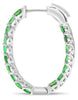 2.80CT AAA TSAVORITE 14KT WHITE GOLD 3D INSIDE OUT LUCIDA HOOP HANGING EARRINGS