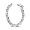 2.80CT AAA PINK SAPPHIRE 14KT WHITE GOLD CLASSIC LUCIDA INSIDE OUT HOOP EARRINGS