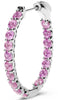 2.80CT AAA PINK SAPPHIRE 14KT WHITE GOLD CLASSIC LUCIDA INSIDE OUT HOOP EARRINGS