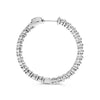 ESTATE .50CT DIAMOND 14KT WHITE GOLD 3D ROUND INSIDE OUT HOOP HANGING EARRINGS