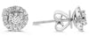 ESTATE .23CT DIAMOND 14KT WHITE GOLD 3D ROUND FLOWER CLASSIC STUD EARRINGS