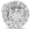 ESTATE .23CT DIAMOND 14KT WHITE GOLD 3D ROUND FLOWER CLASSIC STUD EARRINGS