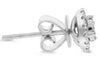 ESTATE .23CT DIAMOND 14KT WHITE GOLD 3D ROUND FLOWER CLASSIC STUD EARRINGS