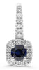 .97CT DIAMOND & AAA SAPPHIRE 14KT WHITE GOLD ROUND SQUARE HALO HANGING EARRINGS