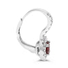 .97CT DIAMOND & AAA RUBY 14KT WHITE GOLD 3D ROUND SQUARE HALO HANGING EARRINGS