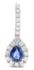 1.13CT DIAMOND & AAA SAPPHIRE 14KT WHITE GOLD PEAR SHAPE HALO HANGING EARRINGS
