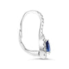 1.13CT DIAMOND & AAA SAPPHIRE 14KT WHITE GOLD PEAR SHAPE HALO HANGING EARRINGS