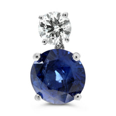 EXTRA LARGE 12.34CT DIAMOND & AAA SAPPHIRE PLATINUM 3D CLASSIC HANGING EARRINGS