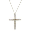 ESTATE 2.25CT ROUND DIAMOND 14KT YELLOW GOLD 3D CLASSIC DOUBLE ROW CROSS PENDANT