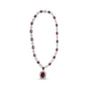 EXTRA LARGE 33.85CT DIAMOND & AAA RUBY 18KT WHITE GOLD 3D MULTI SHAPE NECKLACE