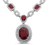 EXTRA LARGE 33.85CT DIAMOND & AAA RUBY 18KT WHITE GOLD 3D MULTI SHAPE NECKLACE