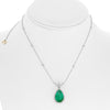 LARGE 8.35CT DIAMOND & AAA EMERALD 18K WHITE GOLD TEAR DROP BY THE YARD NECKLACE