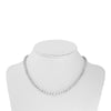 LARGE 13.49CT DIAMOND 14KT WHITE GOLD CLASSIC 3 PRONG ETERNITY TENNIS NECKLACE