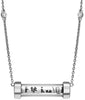 ESTATE .17CT DIAMOND 14KT WHITE GOLD 3D BY THE YARD GLASS TUBE FUN LOVE NECKLACE