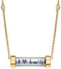 ESTATE .17CT DIAMOND 14KT YELLOW GOLD 3D BY THE YARD GLASS TUBE FUN NECKLACE