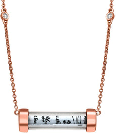 ESTATE .17CT DIAMOND 14KT ROSE GOLD 3D BY THE YARD GLASS TUBE FUN LOVE NECKLACE