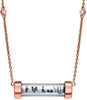 ESTATE .17CT DIAMOND 14KT ROSE GOLD 3D BY THE YARD GLASS TUBE FUN LOVE NECKLACE