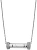 ESTATE .30CT DIAMOND 14KT WHITE GOLD 3D CLASSIC GLASS TUBE FUN LOVE NECKLACE