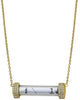 ESTATE .30CT DIAMOND 14KT YELLOW GOLD 3D GLASS TUBE FUN LOVE NECKLACE