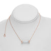 ESTATE .30CT DIAMOND 14KT ROSE GOLD 3D GLASS TUBE FUN LOVE NECKLACE