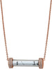 ESTATE .30CT DIAMOND 14KT ROSE GOLD 3D GLASS TUBE FUN LOVE NECKLACE